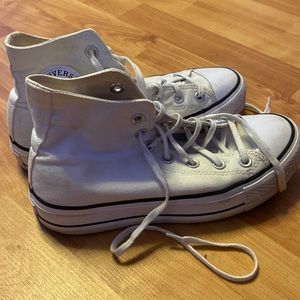 white platform converse
